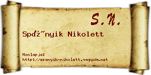 Spányik Nikolett névjegykártya