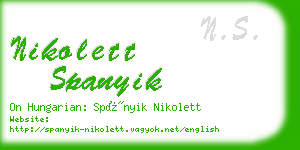 nikolett spanyik business card